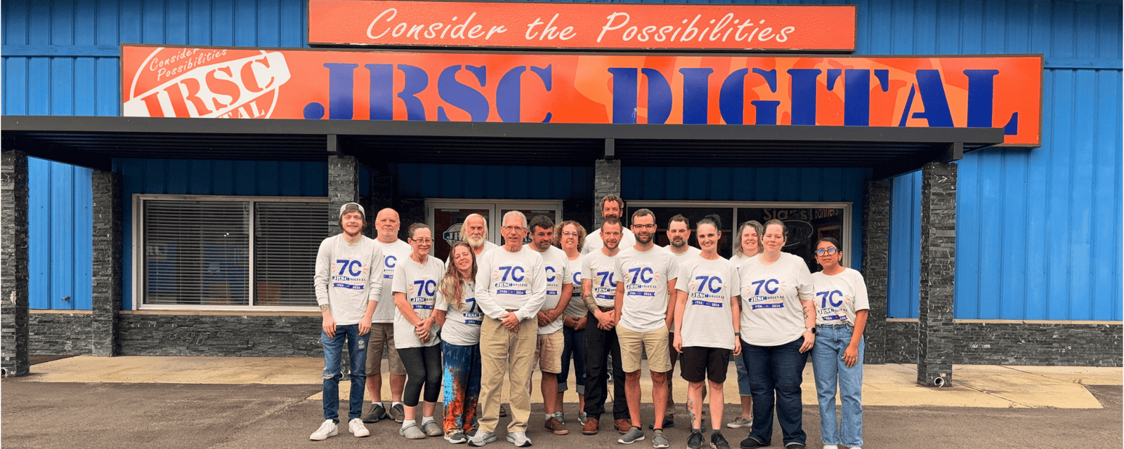 JRSC Digital 70th anniversary celebration with commemorative Greetings from Jamestown rubber stamp